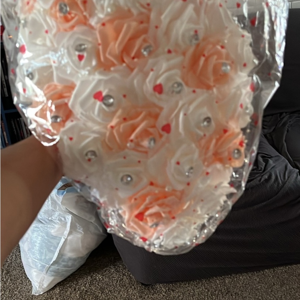 Rose diamond Plush wedding bouquet